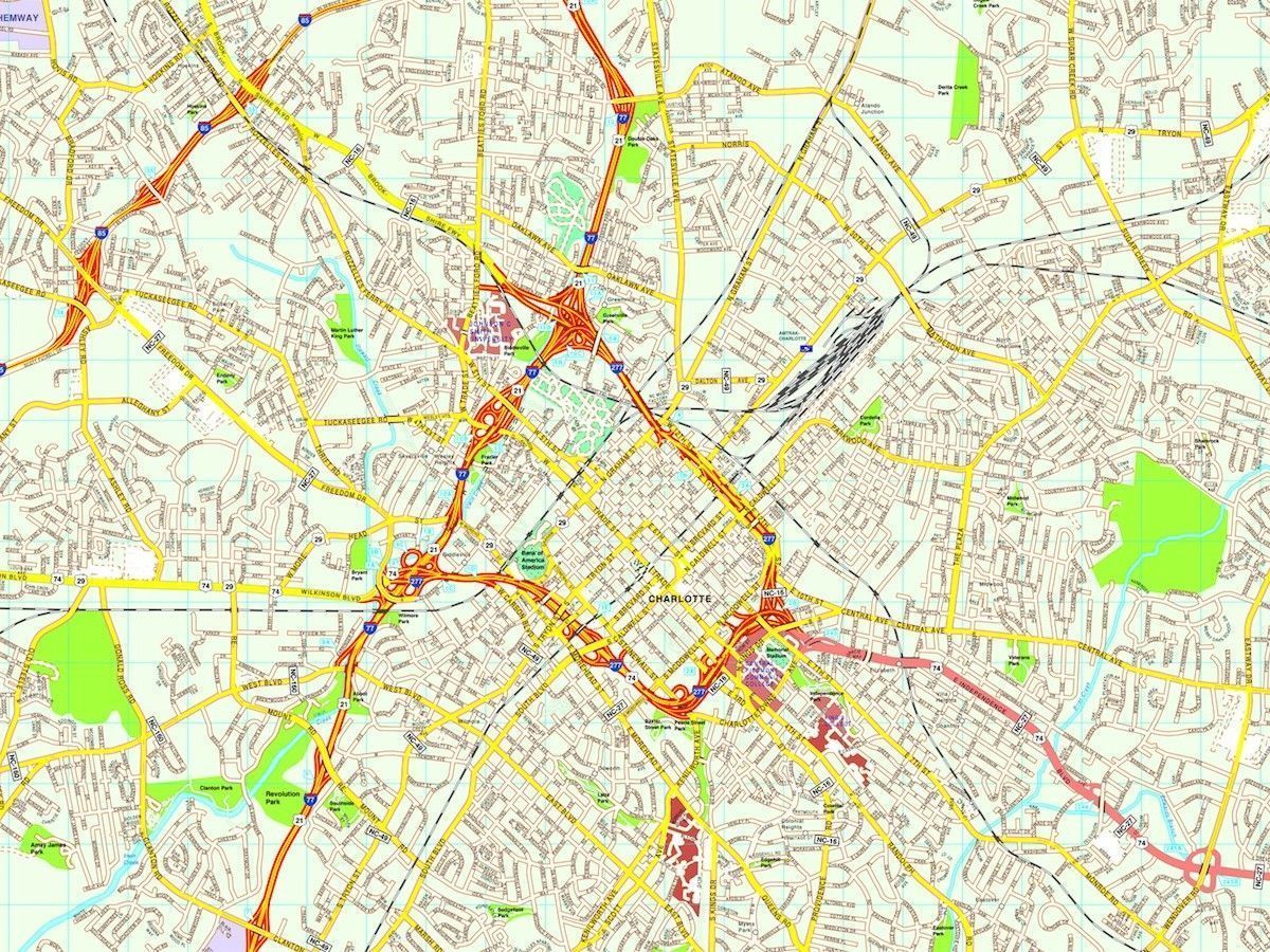 Charlotte map Eps Illustrator - Charlotte Map 1200x900