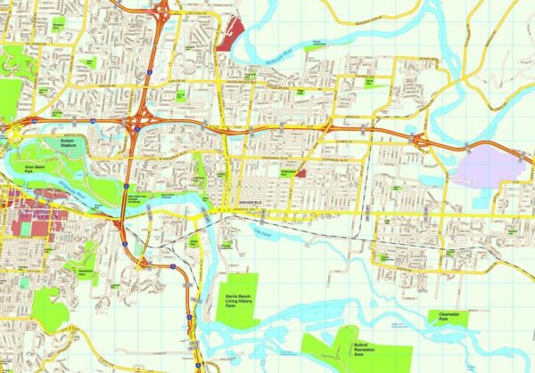 Springfield digital map | Digital Maps. Netmaps UK Vector Eps & Wall Maps