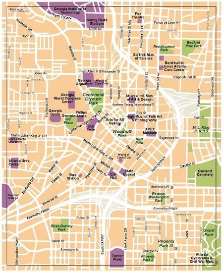 Atlanta digital vector map | Digital Maps. ©Netmaps UK.