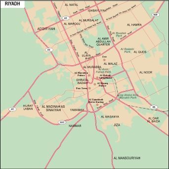 Digital City Riyadh Map Riyadh City | Digital Maps. Netmaps Uk Vector Eps & Wall Maps