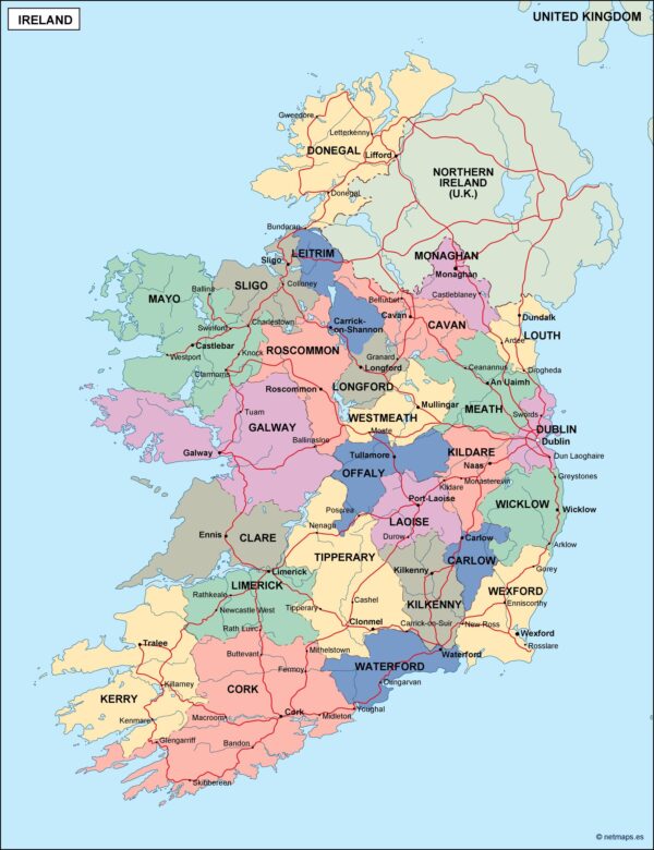 ireland political map