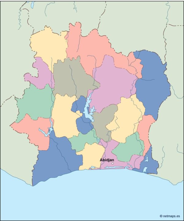 ivory coast vector map
