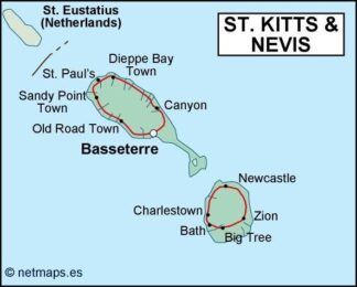 st kitts and nevis political map