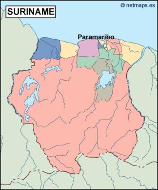 surinam vector map