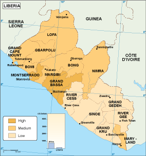 Vegetation Map Of Liberia Liberia Economic Map | Digital Maps. Netmaps Uk Vector Eps & Wall Maps
