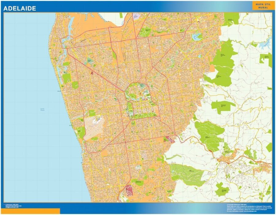 Adelaide wall map Digital Maps. Netmaps UK Vector Eps & Wall Maps