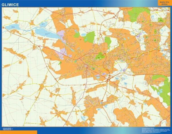 gliwice Wall Map