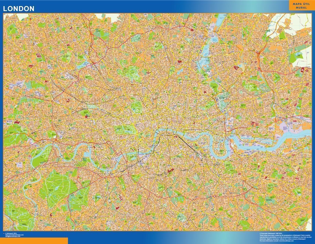 London Wall Map Digital Maps Netmaps Uk Vector Eps And Wall Maps