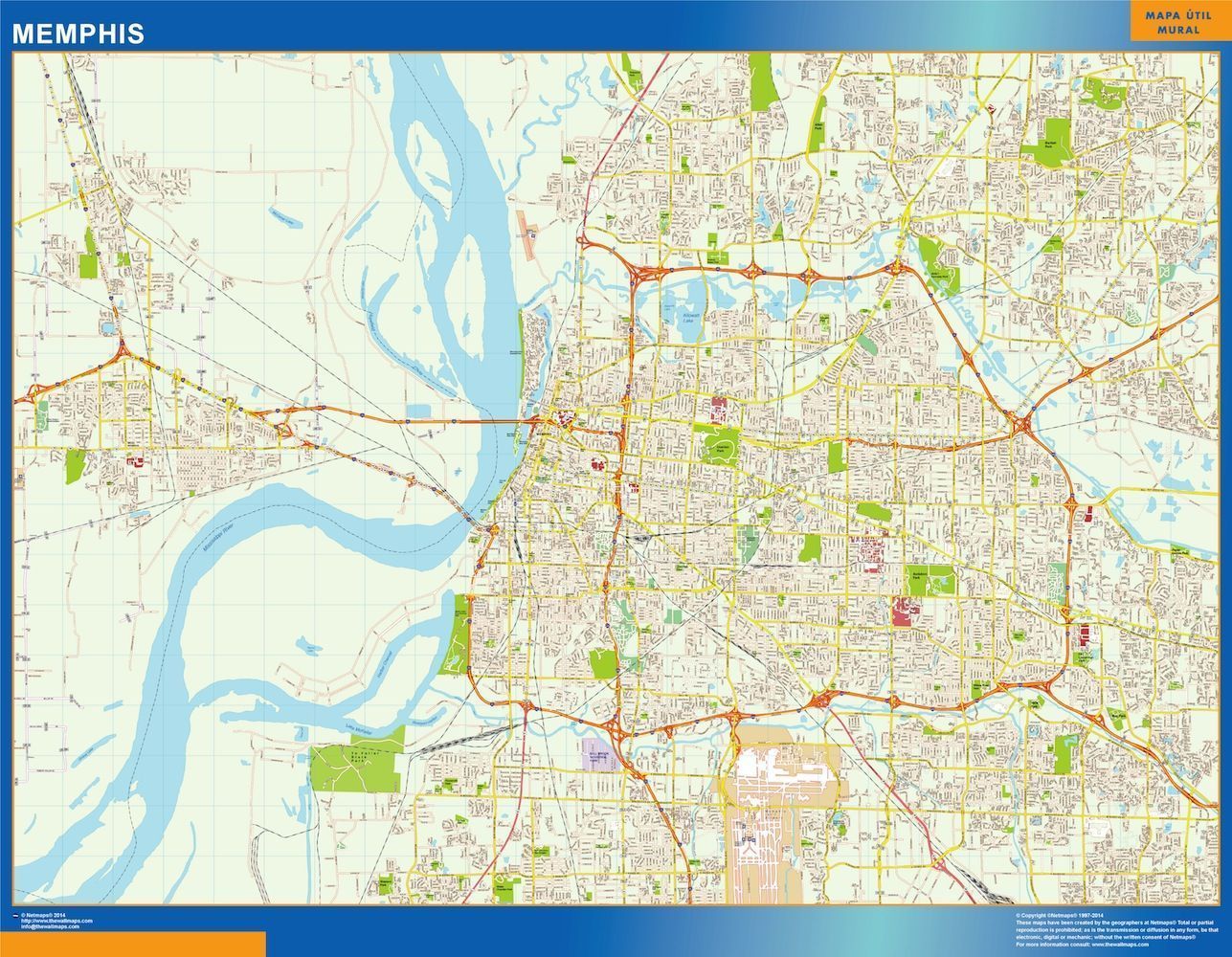 memphis wall map Digital Maps - Memphis Wall Map