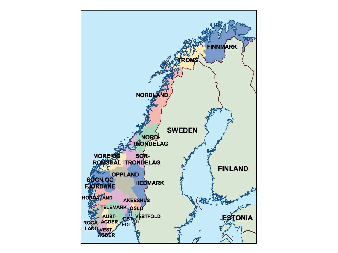 Norway Population map Digital Maps. Netmaps UK Vector Eps & Wall Maps
