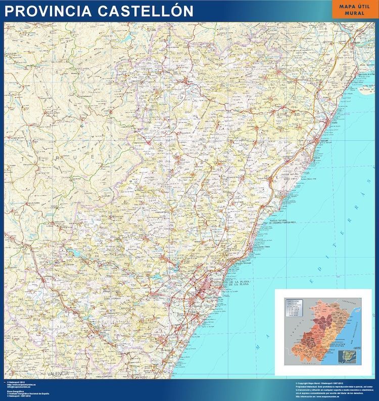 mapa provincia castellon magnetico | Digital Maps. Netmaps UK Vector ...