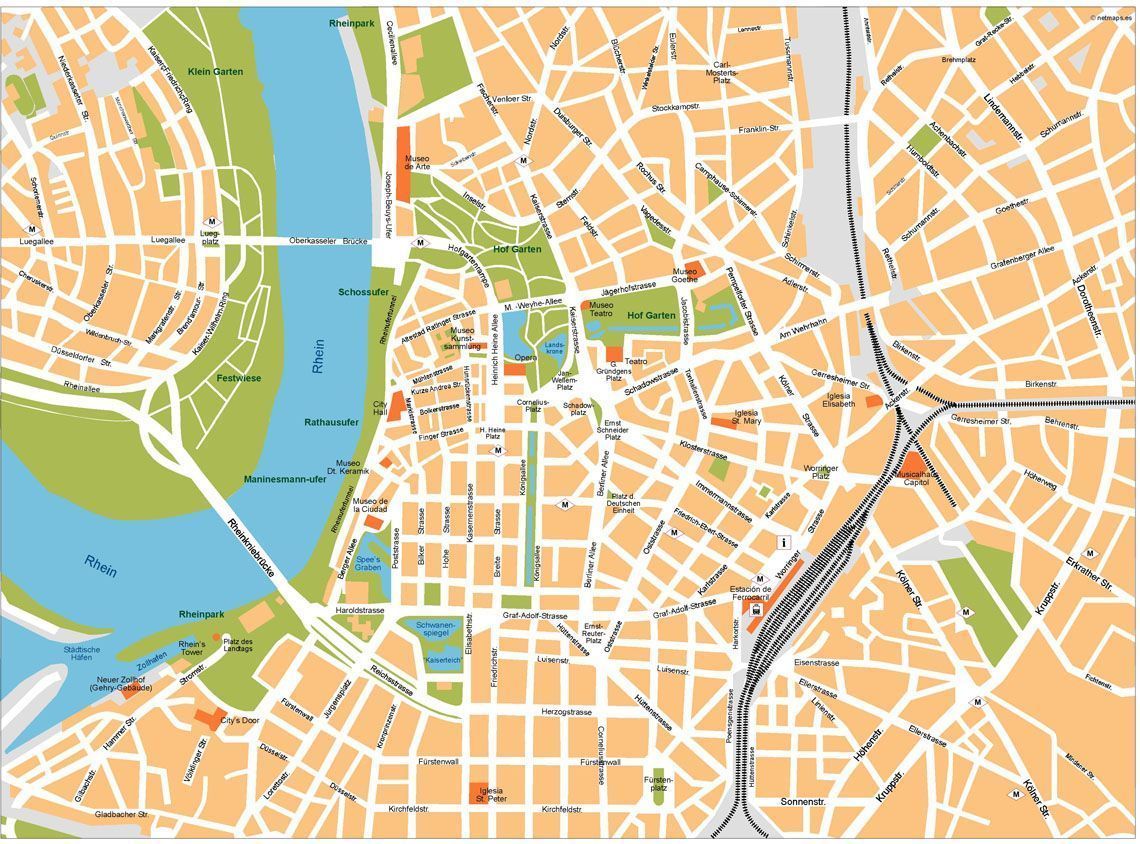 Dusseldorf Vector Map Digital Maps. Netmaps UK Vector Eps & Wall Maps