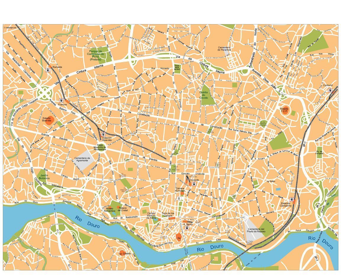 Porto Vector Map Digital Maps. Netmaps UK Vector Eps & Wall Maps
