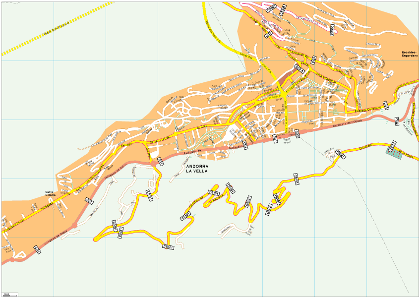 Andorra La Vella Map Andorra La Vella Vector Eps Map | Digital Maps. Netmaps Uk Vector Eps &  Wall Maps