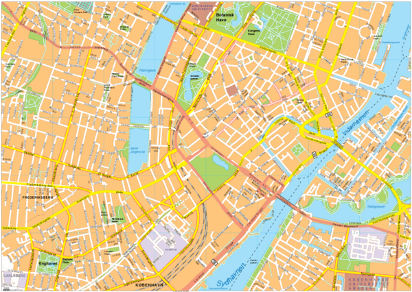 Copenhagen Vector EPS Map